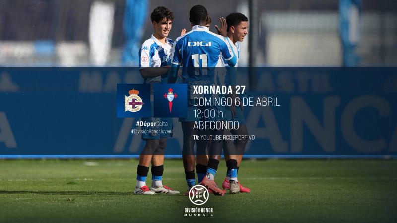 El Juvenil A - RC Celta del domingo a las 12:00 en Abegondo con el título en juego, en directo por YouTube