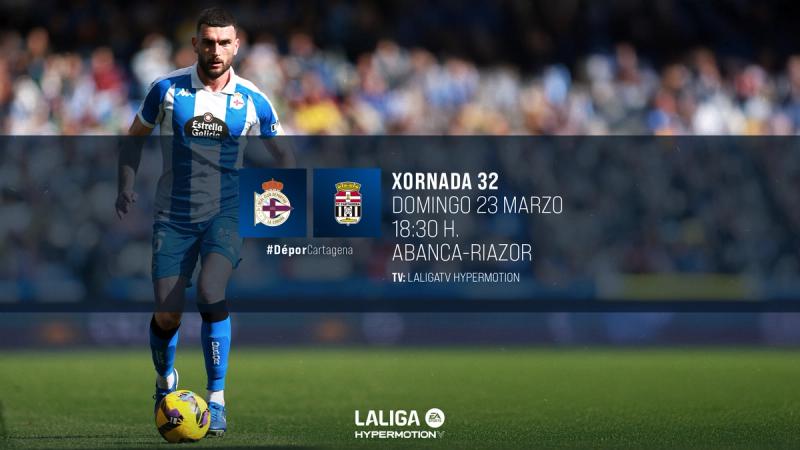 O Dépor recibe ao FC Cartagena en ABANCA-RIAZOR o domingo 23 de marzo ás 18:30