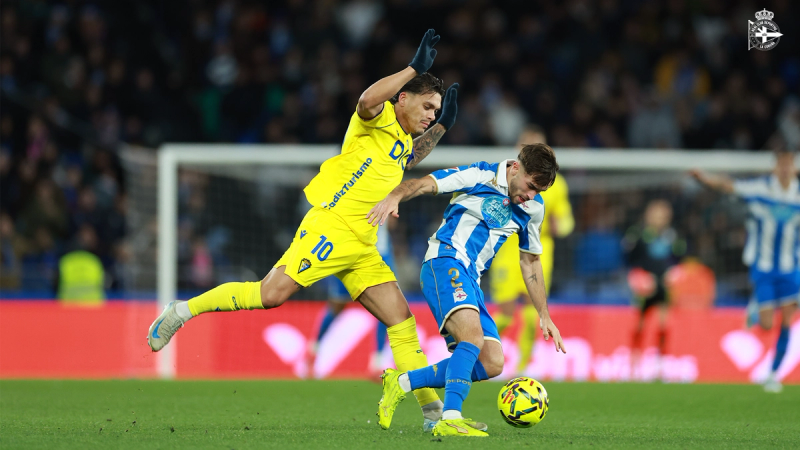 "Amargo" empate do Dépor en ABANCA-RIAZOR ante o Cadiz CF a pesar de ser "un equipo dominador, con moito control do xogo"