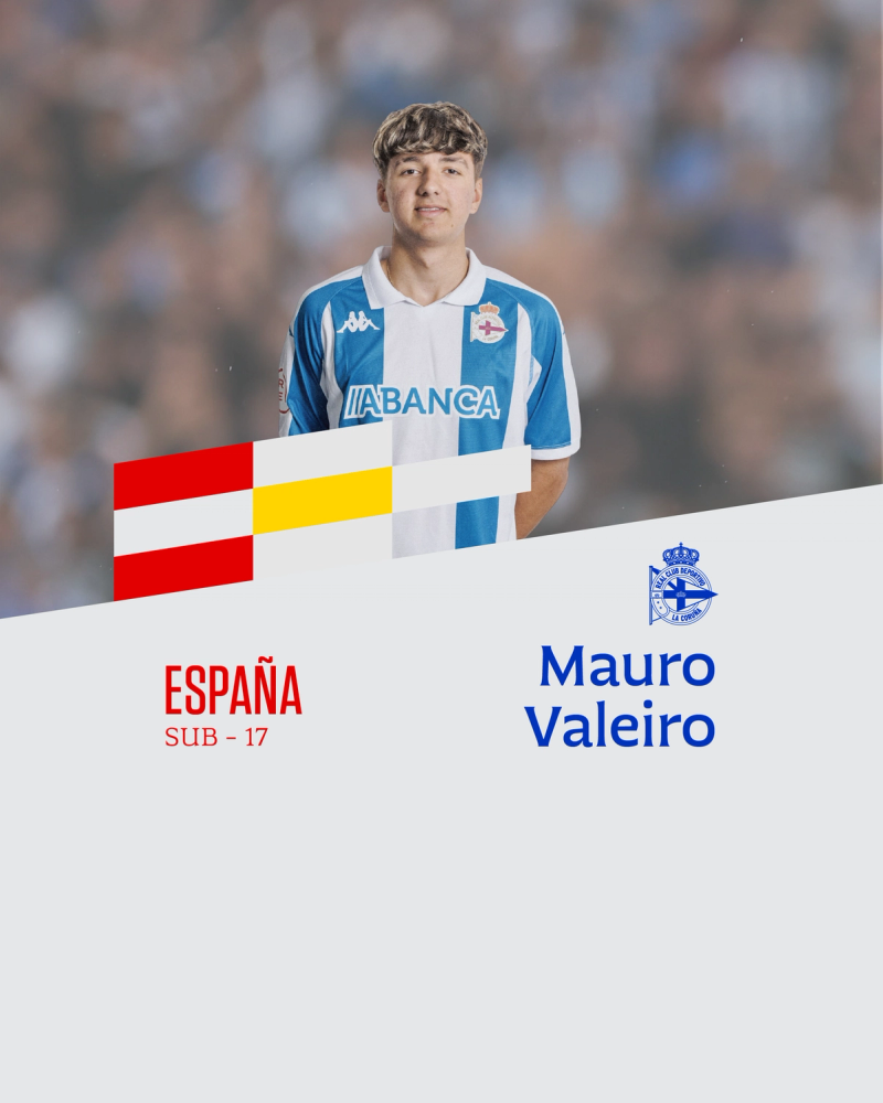 Mauro Valeiro, citado por la selección española sub-17 para dos amistosos ante Ucrania en Córdoba