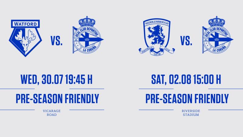 Confirmados en Inglaterra los dos primeros amistosos de un Dépor que comienza la pretemporada el 7 de julio