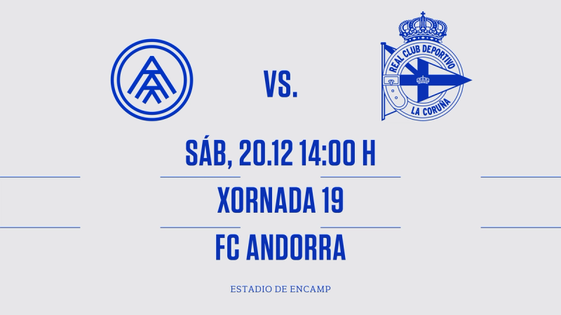El Dépor cierra 2025 el sábado 20 de diciembre en Andorra por segunda jornada consecutiva a las 14:00 horas