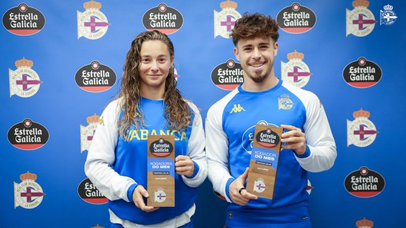 Mario Soriano e Ainhoa Marín recibiron o Premio Estrella Galicia ao mellor xogador do mes de outubro