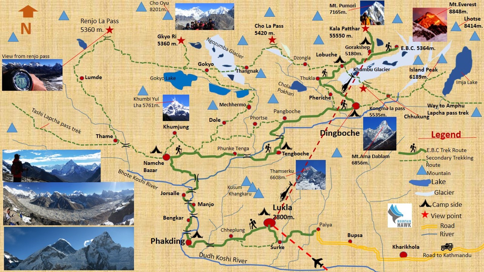 Everest Base Camp Luxury trek route map