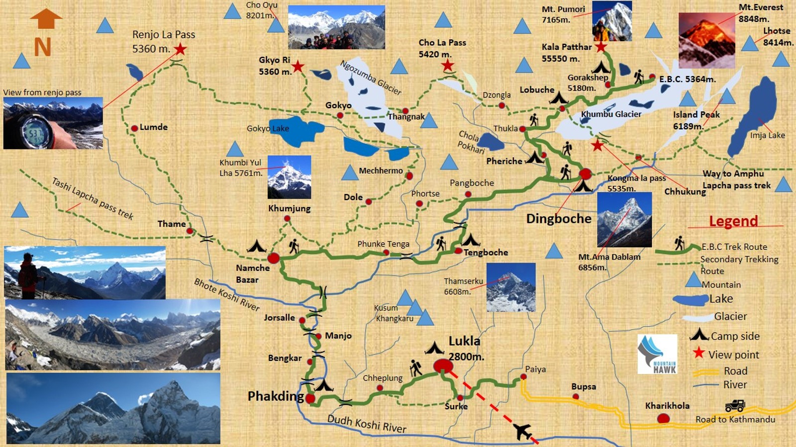 Everest Base Camp Trek Standard Package route map