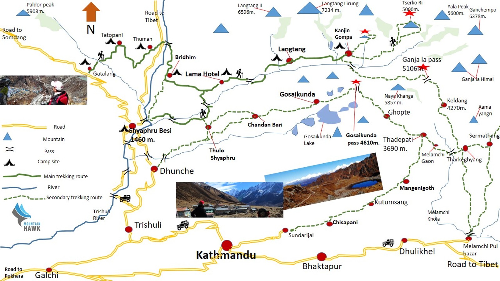 Tamang Heritage Trek route map