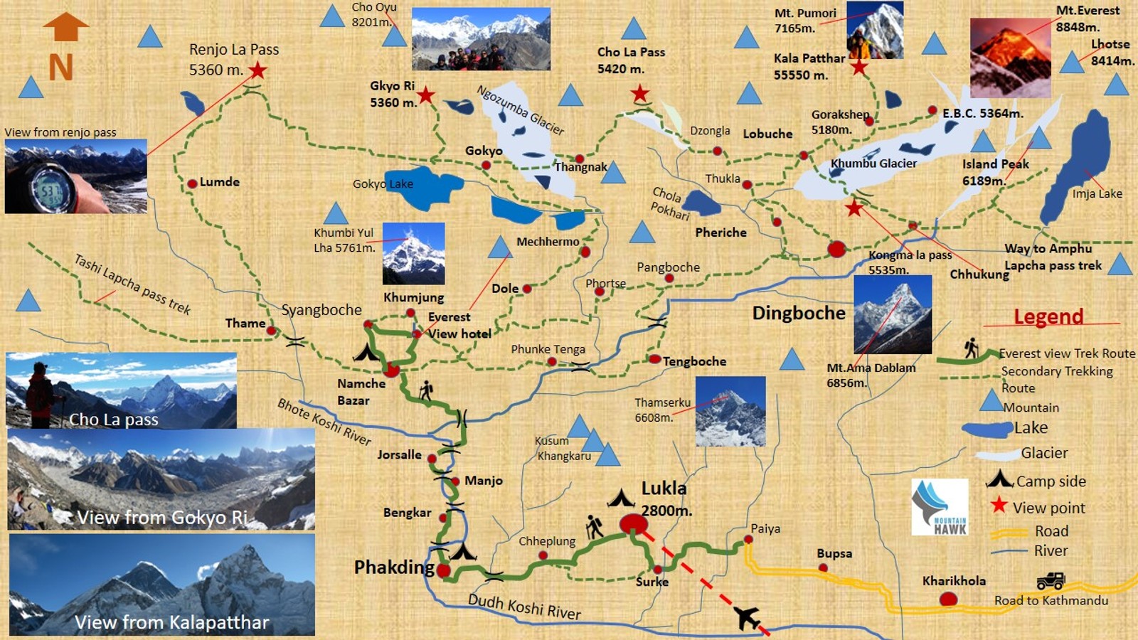 Everest View Trek route map
