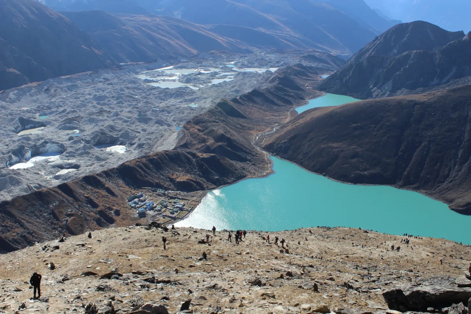 Sagarmatha National Park entry covers the whole Khumbu, this western valley included. NPR 3,000, and already inside both package prices.