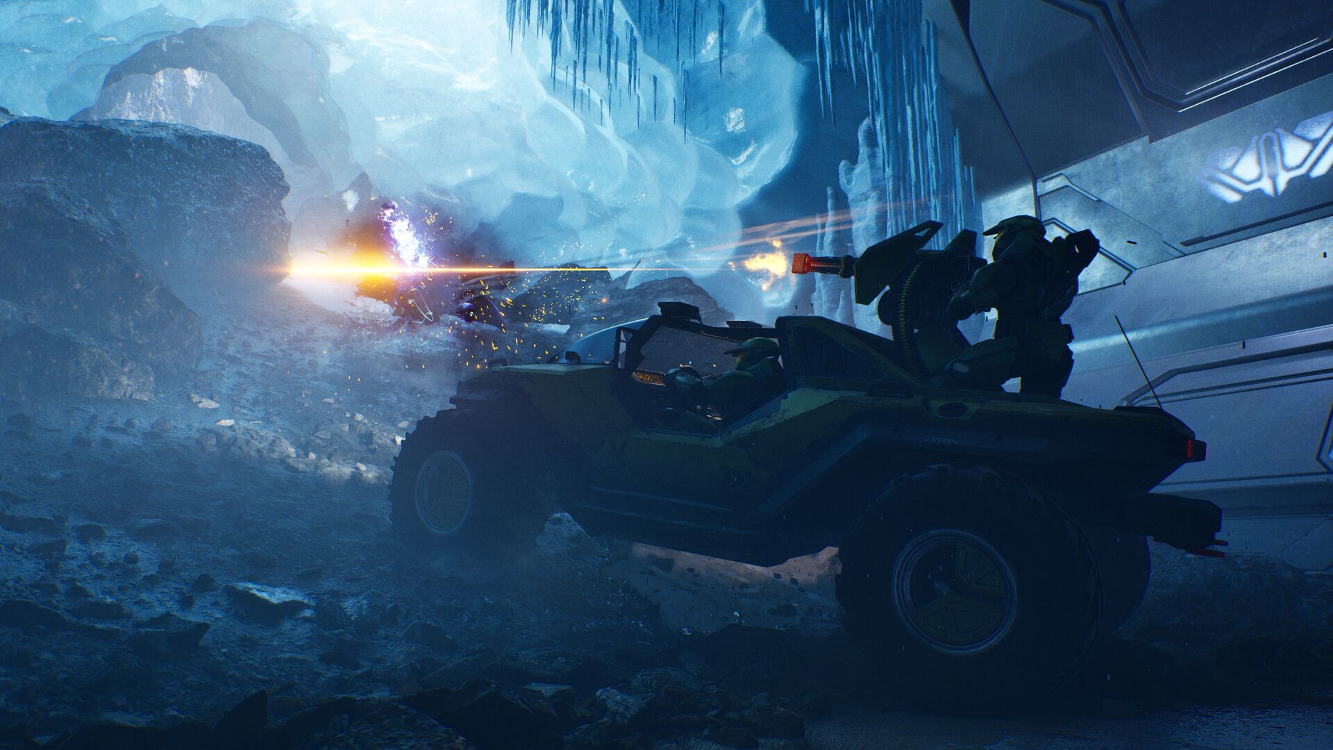 Warthog vehicle combat in Halo: Campaign Evolved