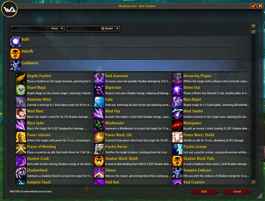 WeakAuras custom alert and tracking configuration