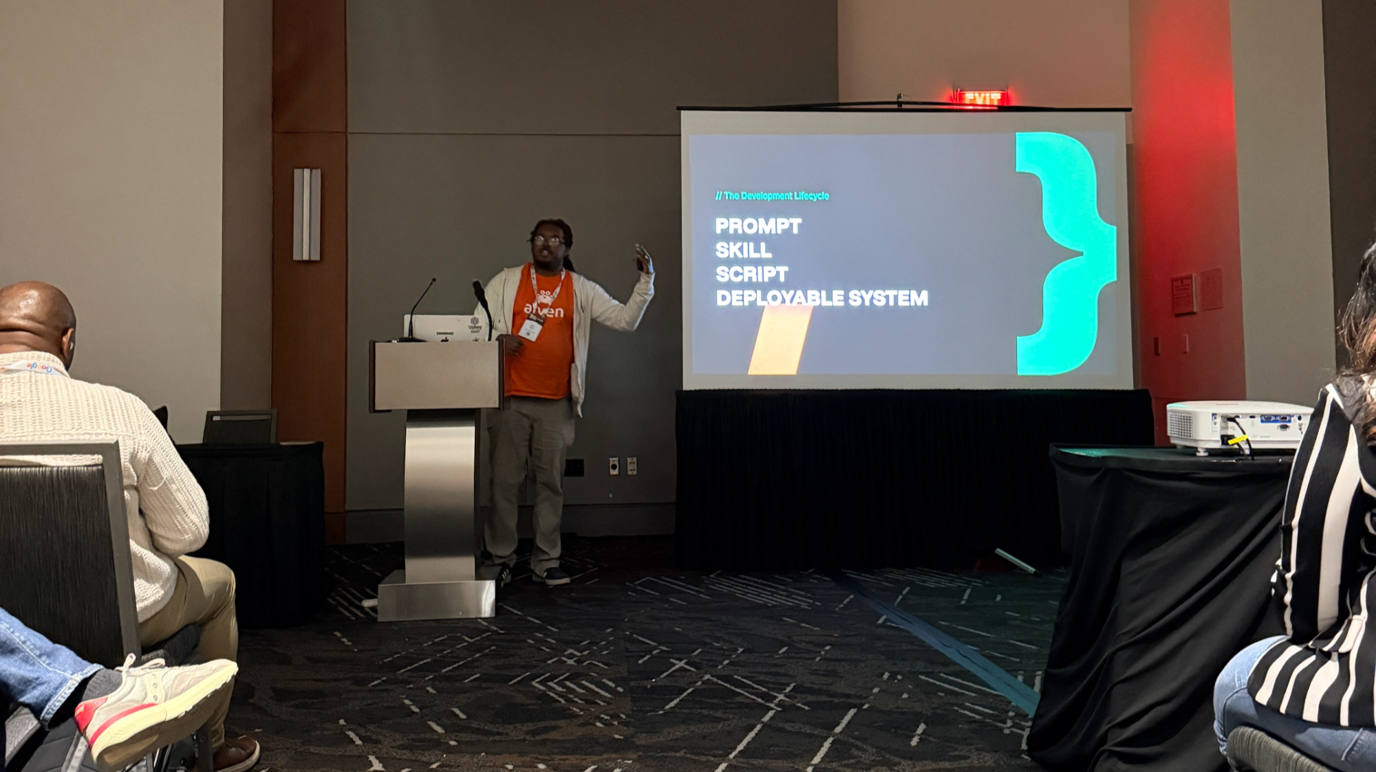 Me sharing a slide from my presentation at ATO