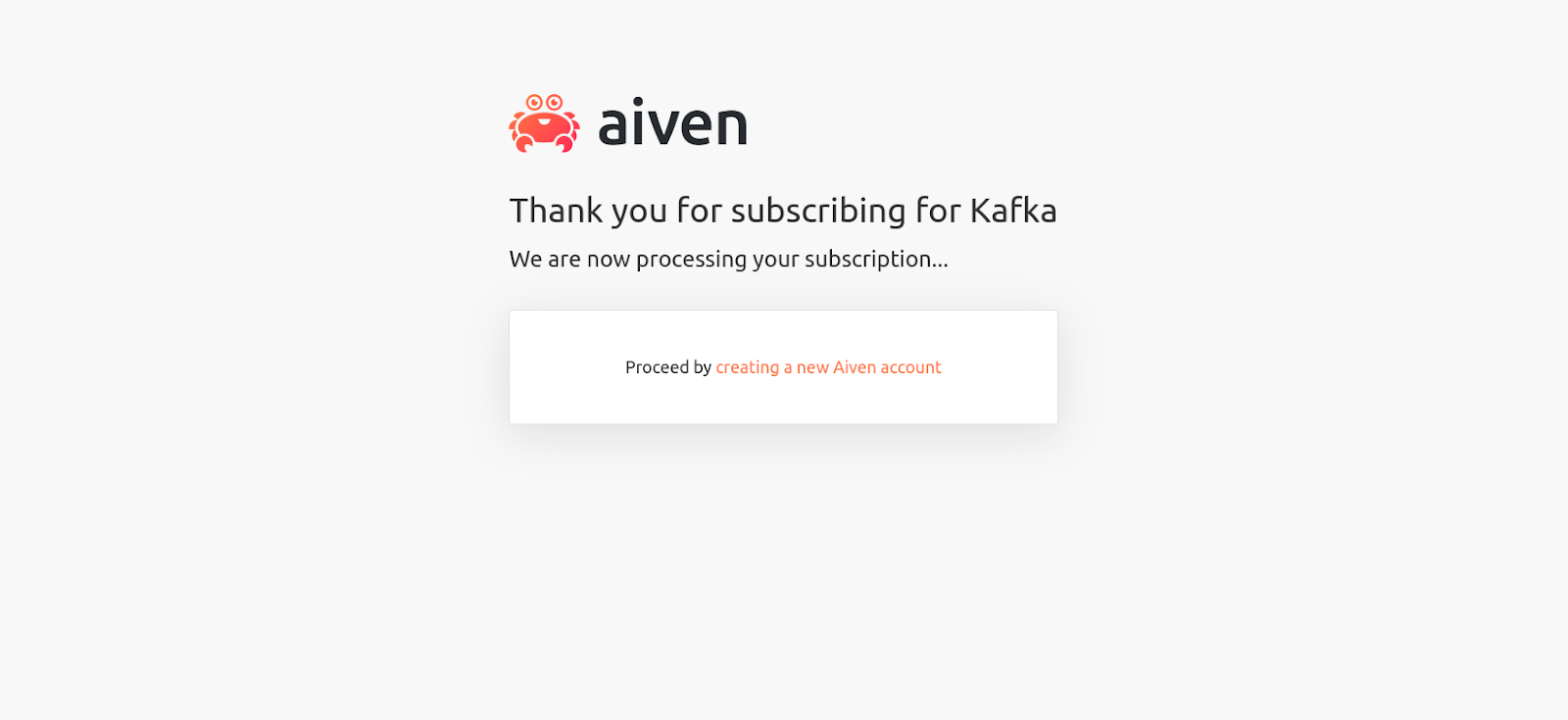step 3 of subscribing for aiven for apache kafka on aws marketplace