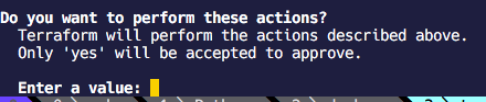 Confirming the Terraform Apply Command