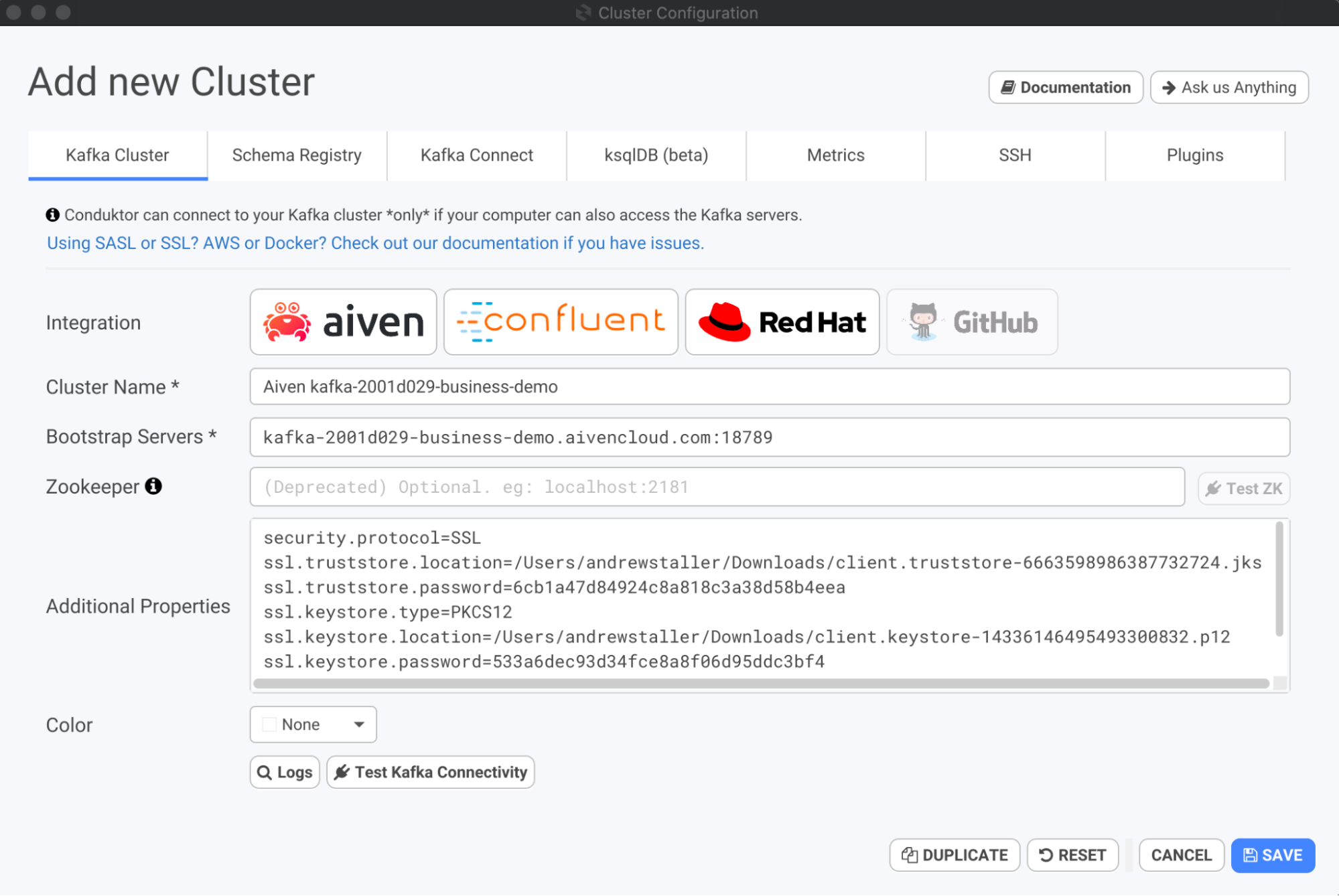 Connecting a Kafka cluster in Conduktor, step 5 conduktor-image11