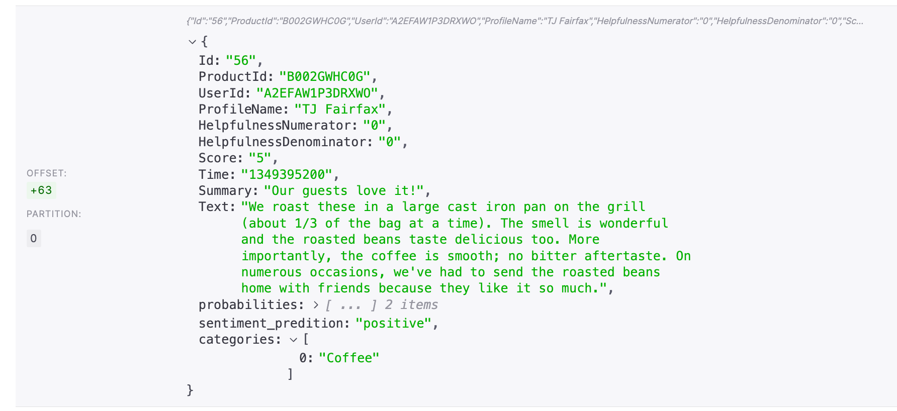 Example of enriched record