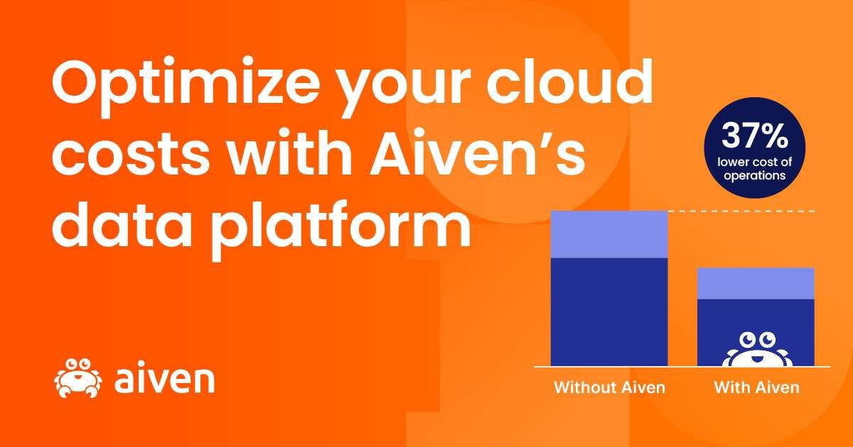 Optimize your cloud costs with Aiven’s data platform illustration