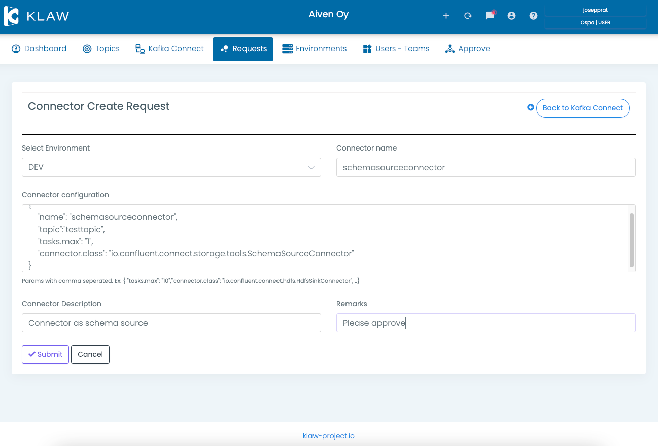 Klaw-ConnectorRequestForm