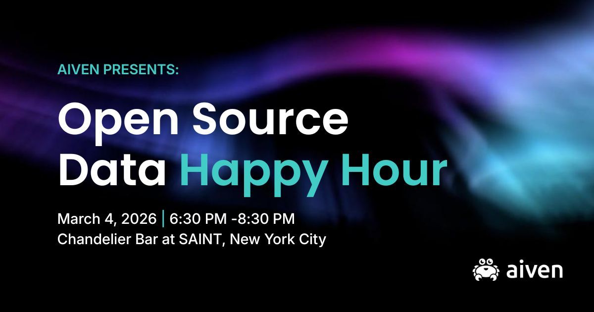 Open Source Data Happy Hour - New York City — Aiven event banner