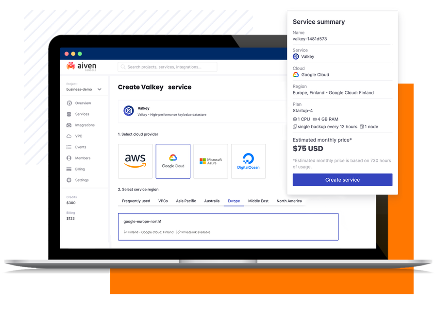 Managed NoSQL Valkey database | Aiven