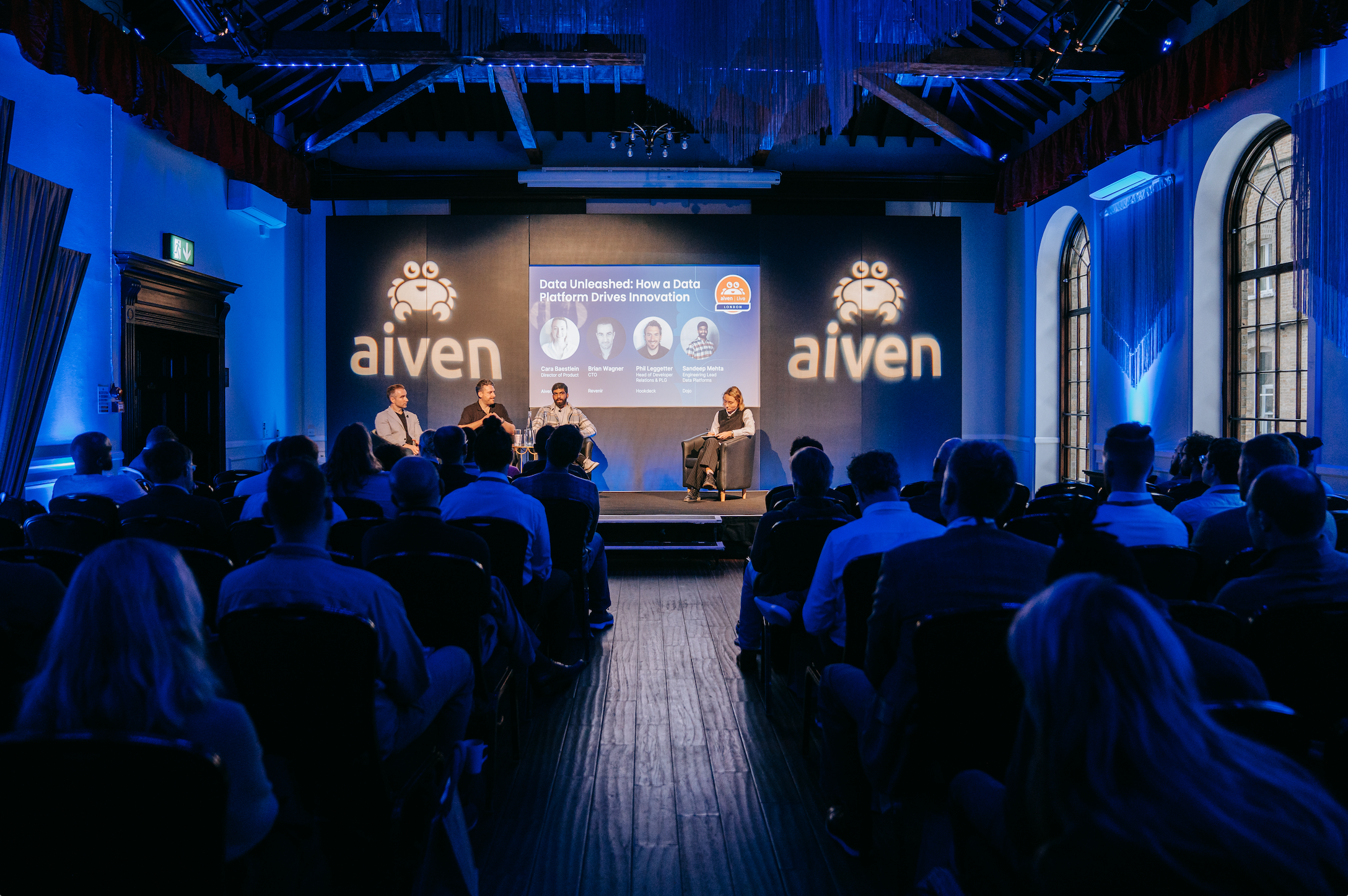 Aiven Live Customer Panel on stage