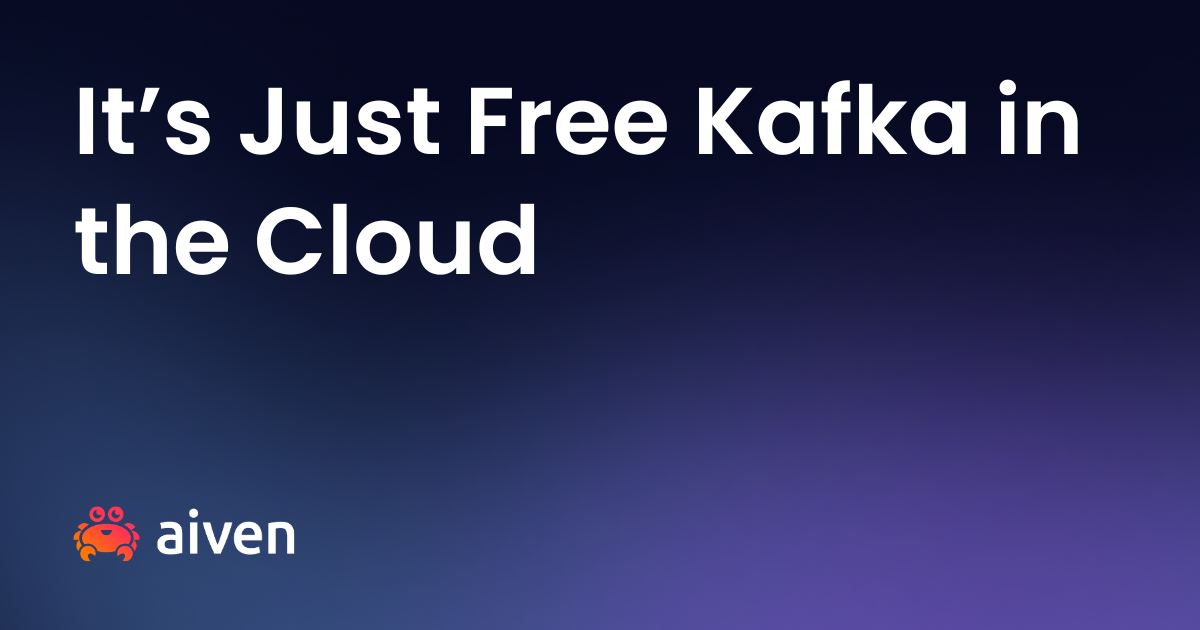 Kafka free tier and developer tier announcement post