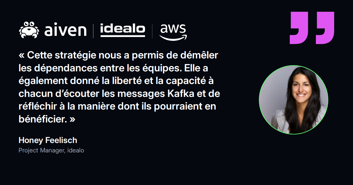 Citation de Honey Feelisch, Project Manager chez idealo : la stratégie a permis de démêler les dépendances entre les équipes