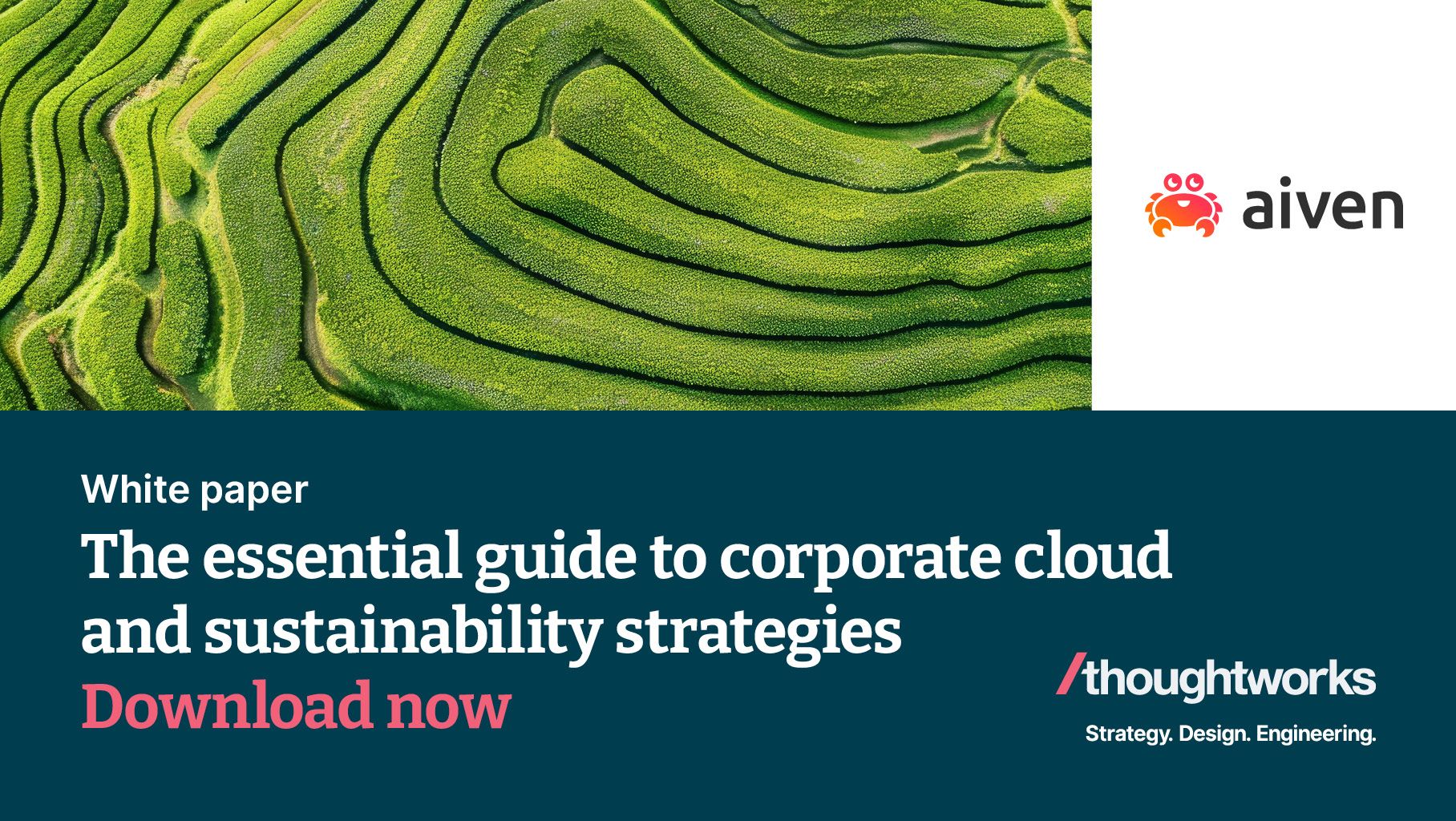 Corporate cloud and sustainability strategies illustration