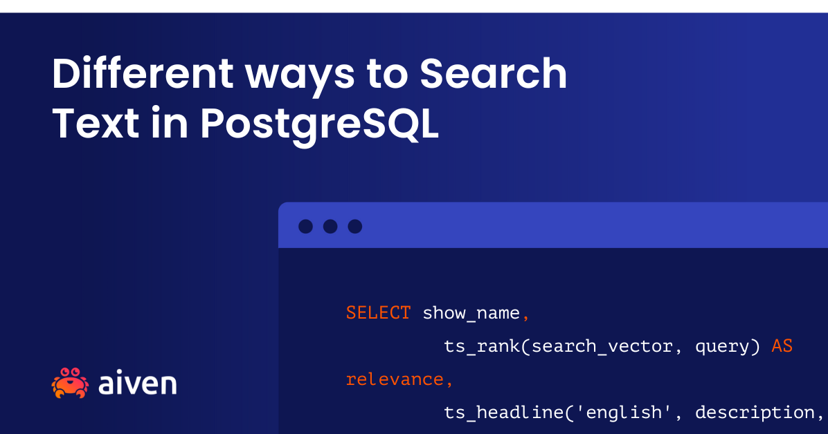 Different ways to Search Text in PostgreSQL