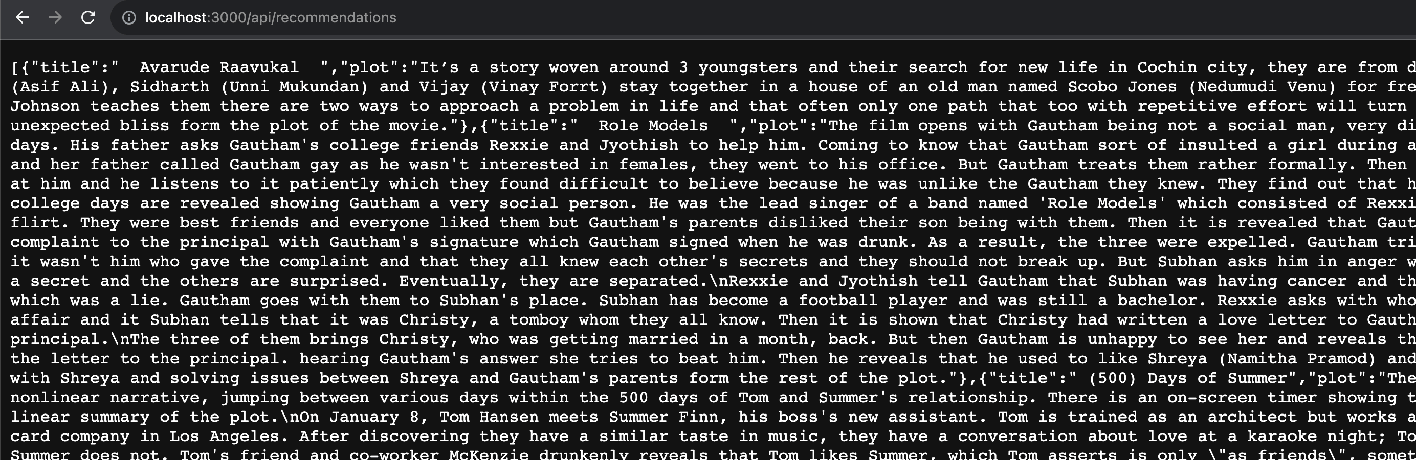 Testing that we have a connection to ClickHouse server by retriving first 10 items from the table