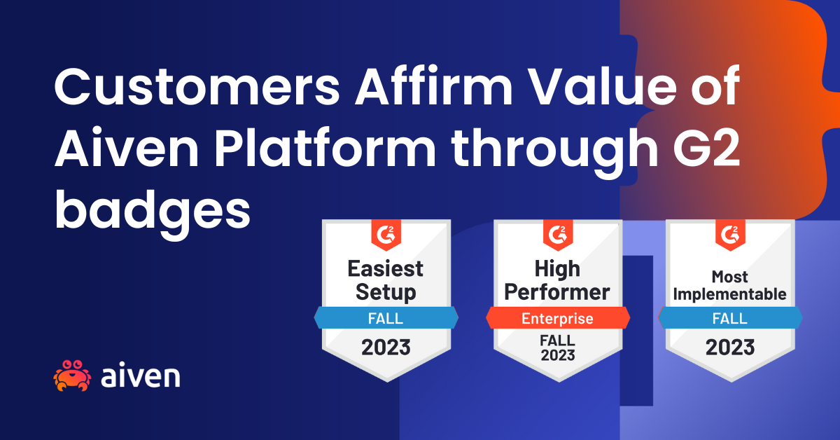 Customers Affirm Value of Aiven Platform through G2 badges  illustration