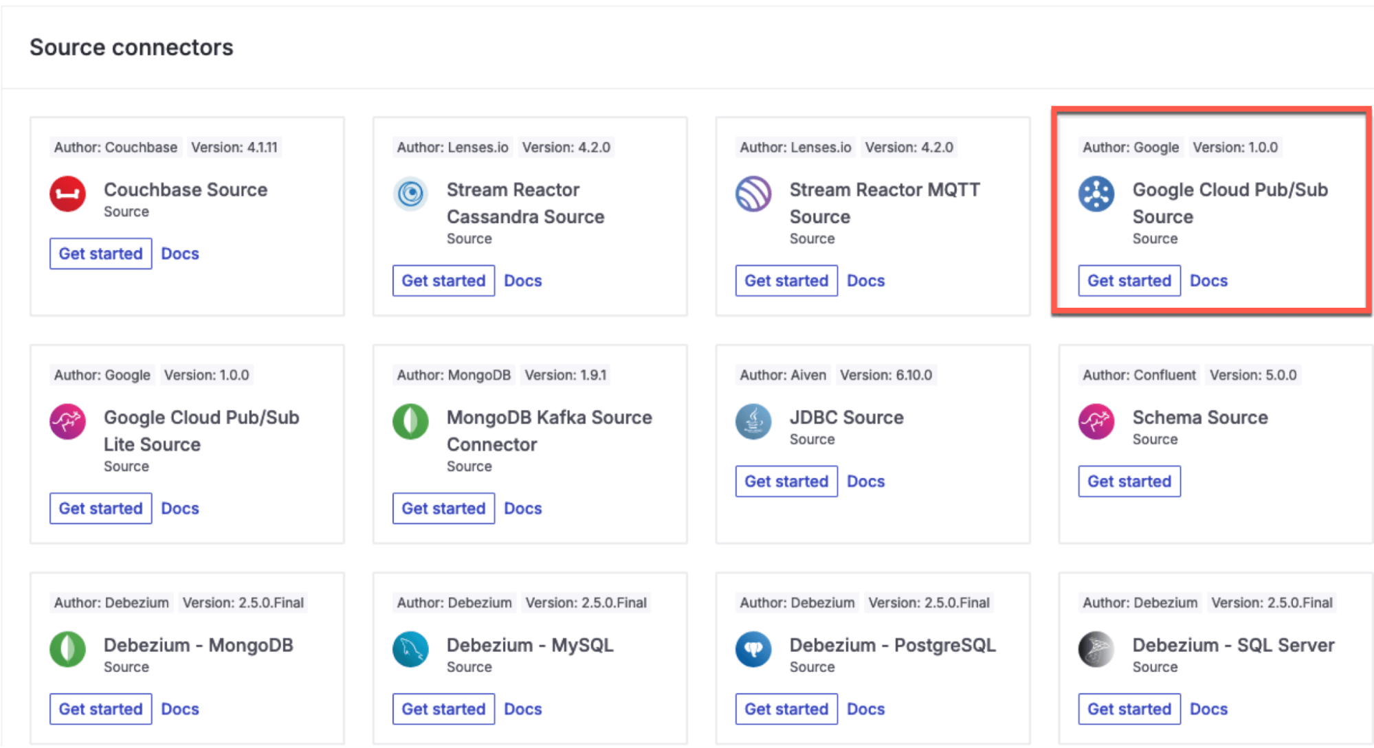 Select Google Cloud Pub/Sub Source connector