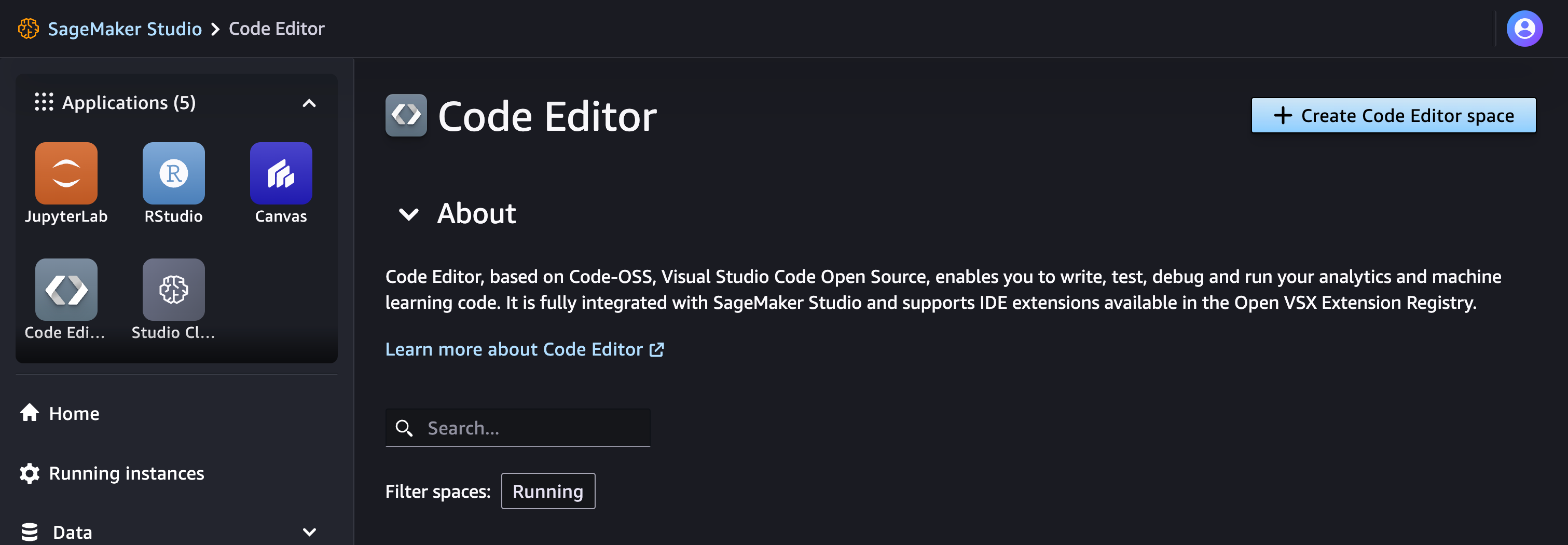 Create a Code Editor Space