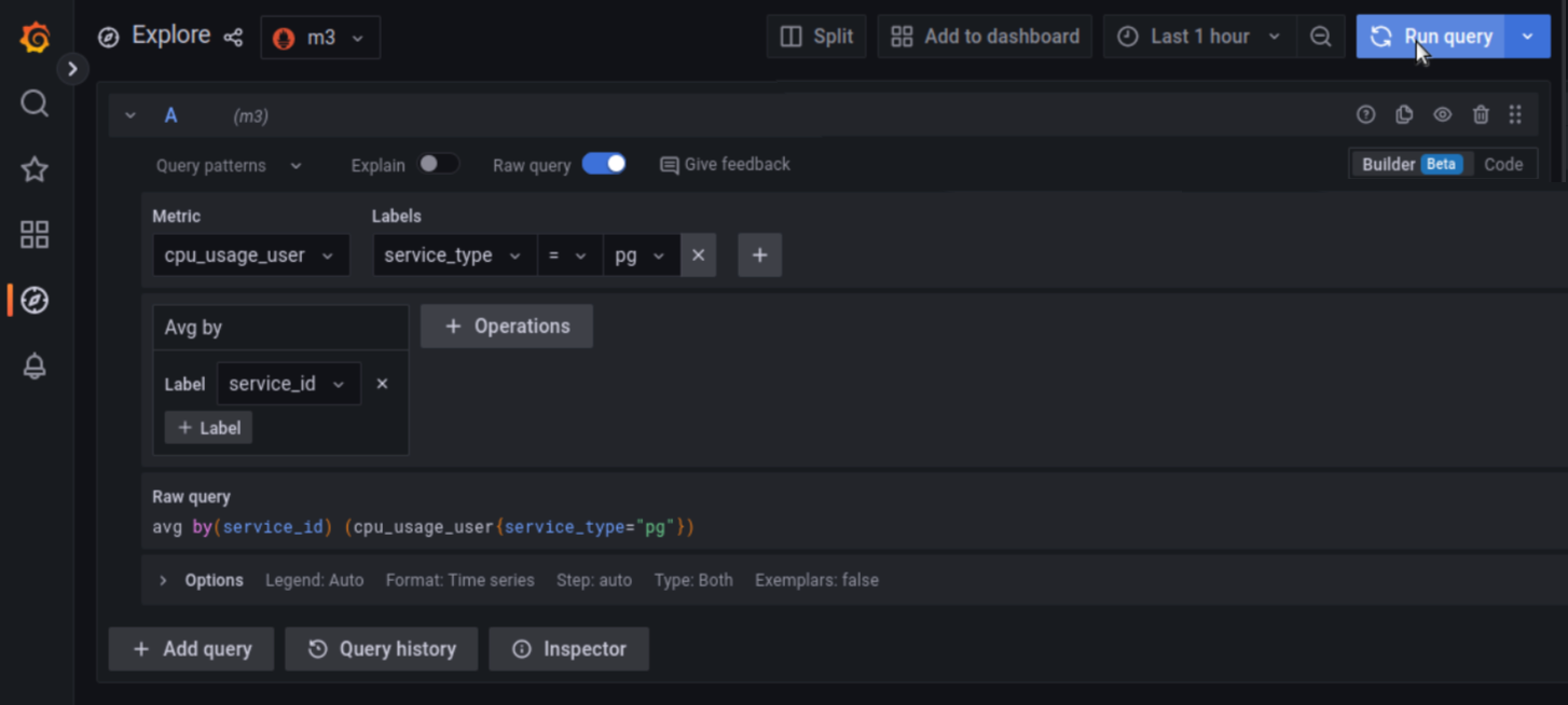Prom query builder from Grafana 9