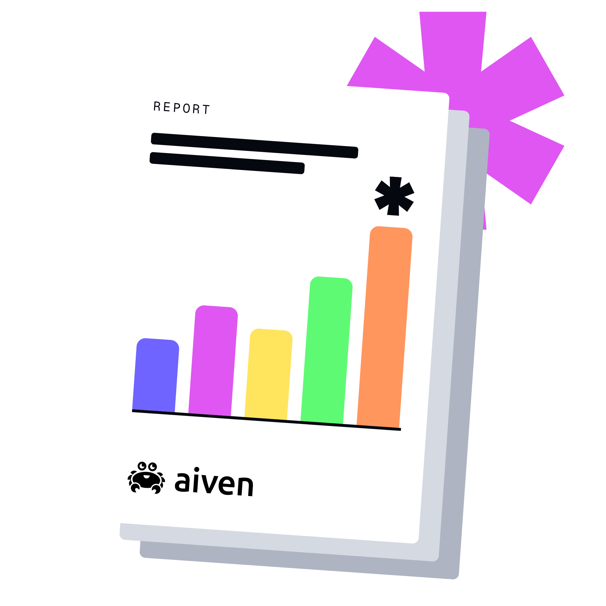 Predicting the Data and AI Revolution, report cover with a bar chart and the Aiven logo