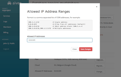 Changing allowed IP addresses