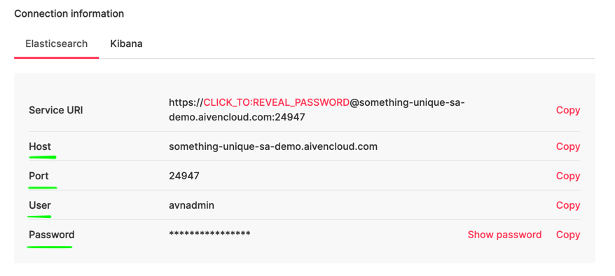 Connection information kubernetes-3