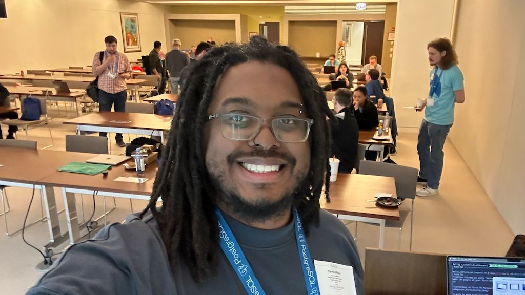 Jay prior to speaking at PGDay Chicago