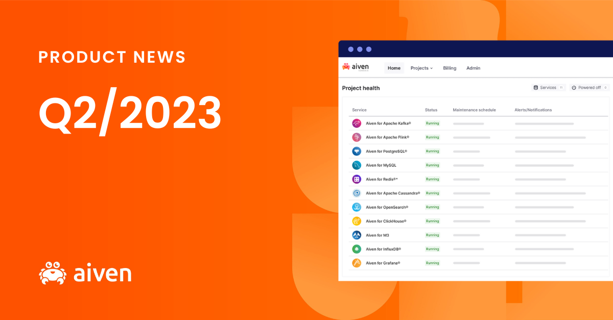 Aiven Platform, open source data platform, data platform, PostgreSQL, Vector Search, pgvector, AWS marketplace, Apache Flink, product updates