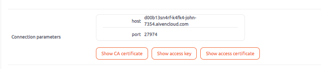 image of keys and certificates in aiven console