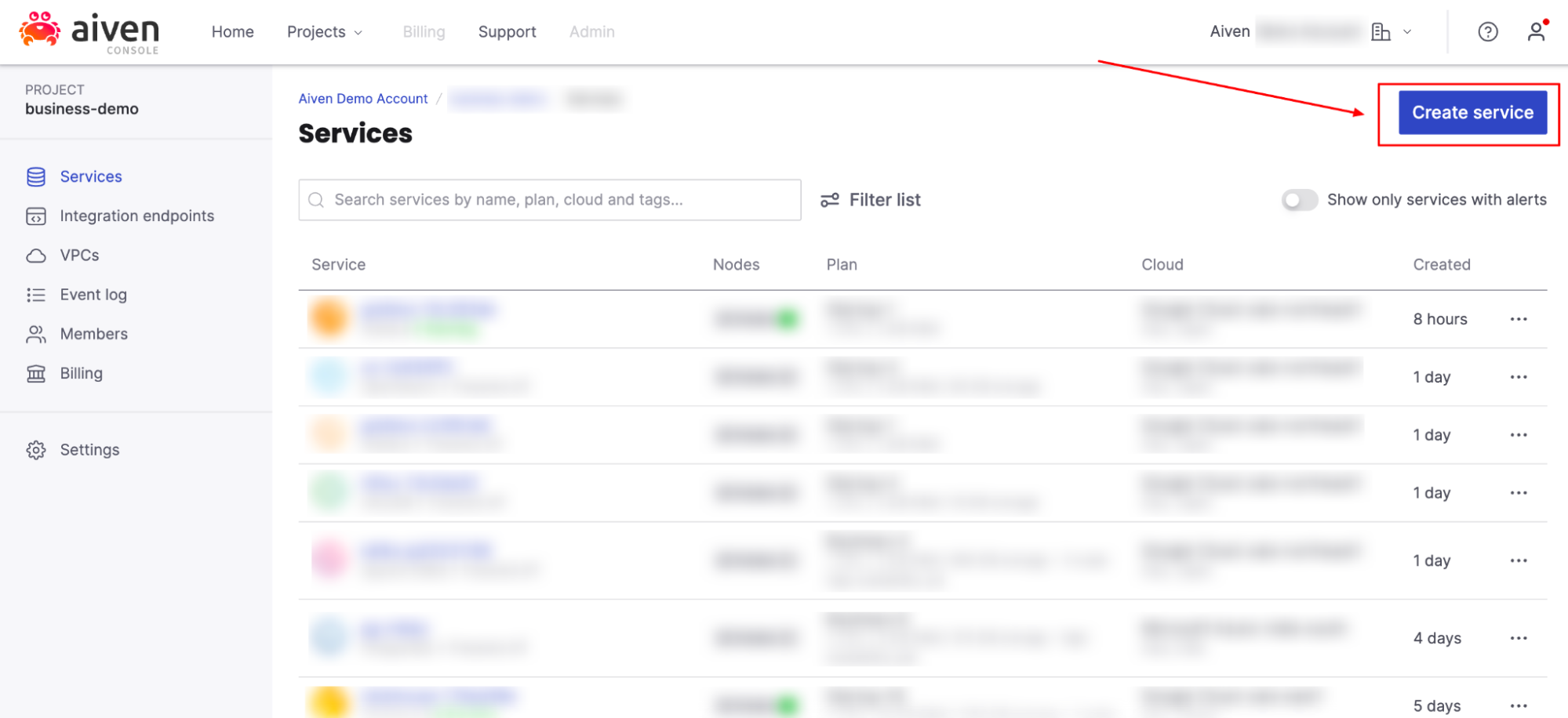 Create a new Kafka service