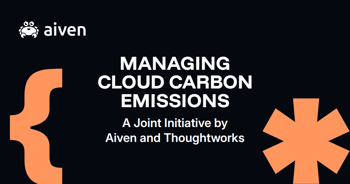 Managing cloud carbon emissions  – A joint initiative by Aiven and Thoughtworks illustration