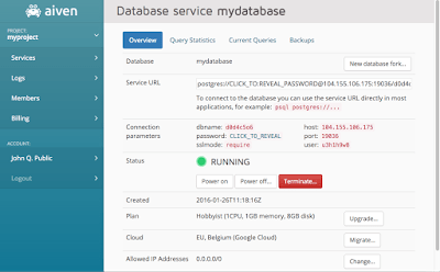 Aiven for PostgreSQL database service overview