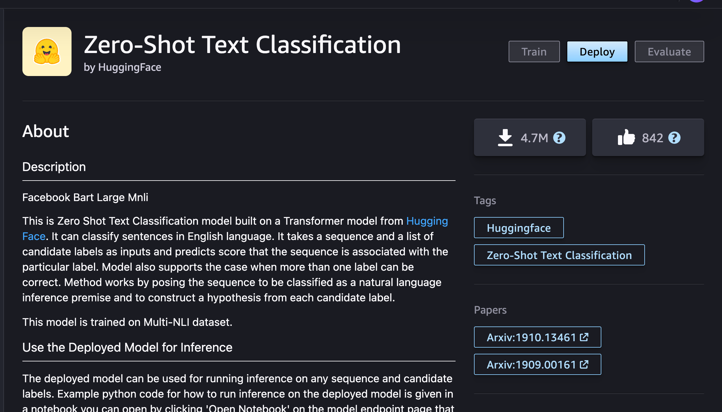 Selecting Zero-shot model