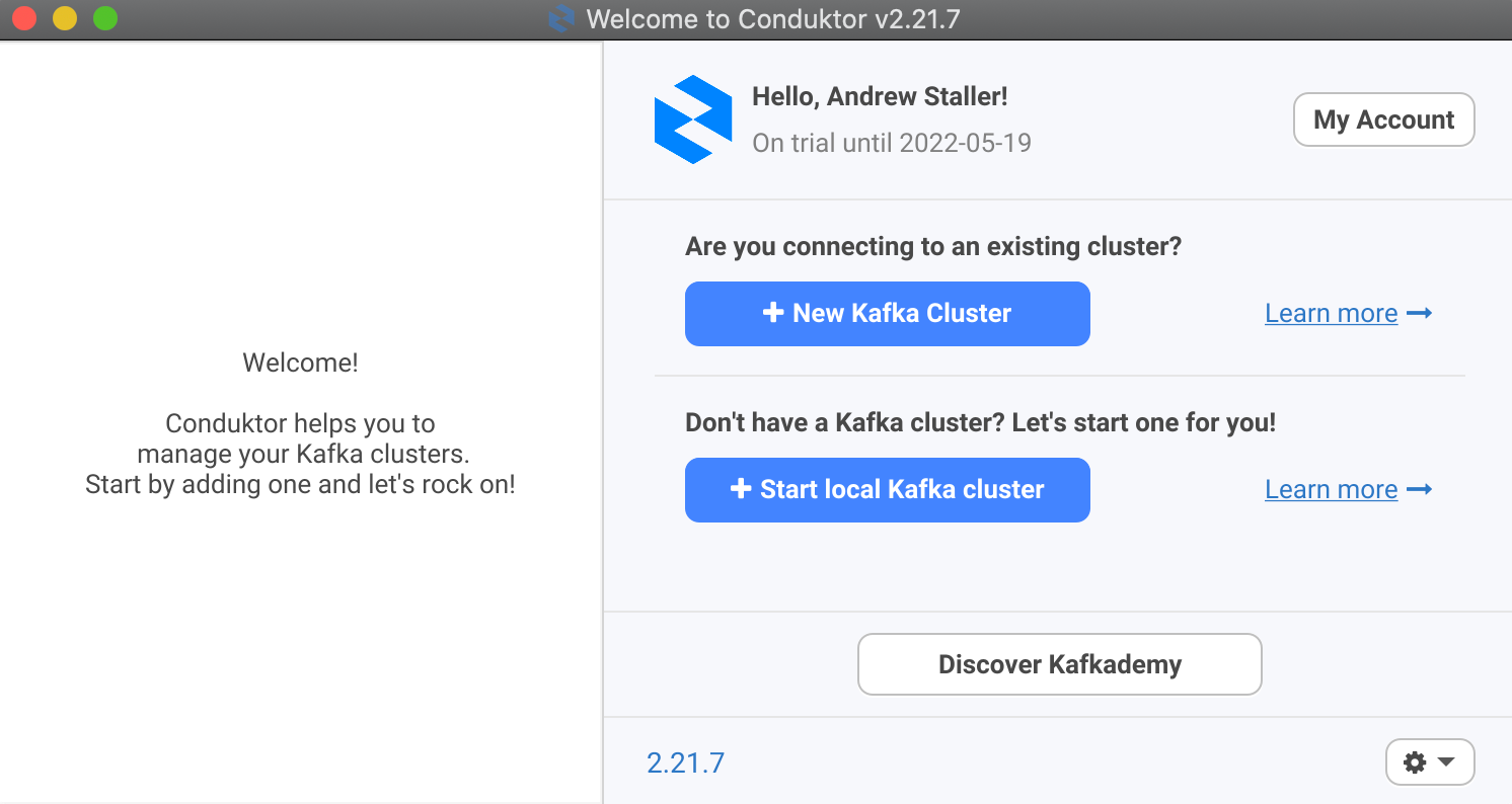 Connecting a Kafka cluster in Conduktor, step 1 conduktor-image6