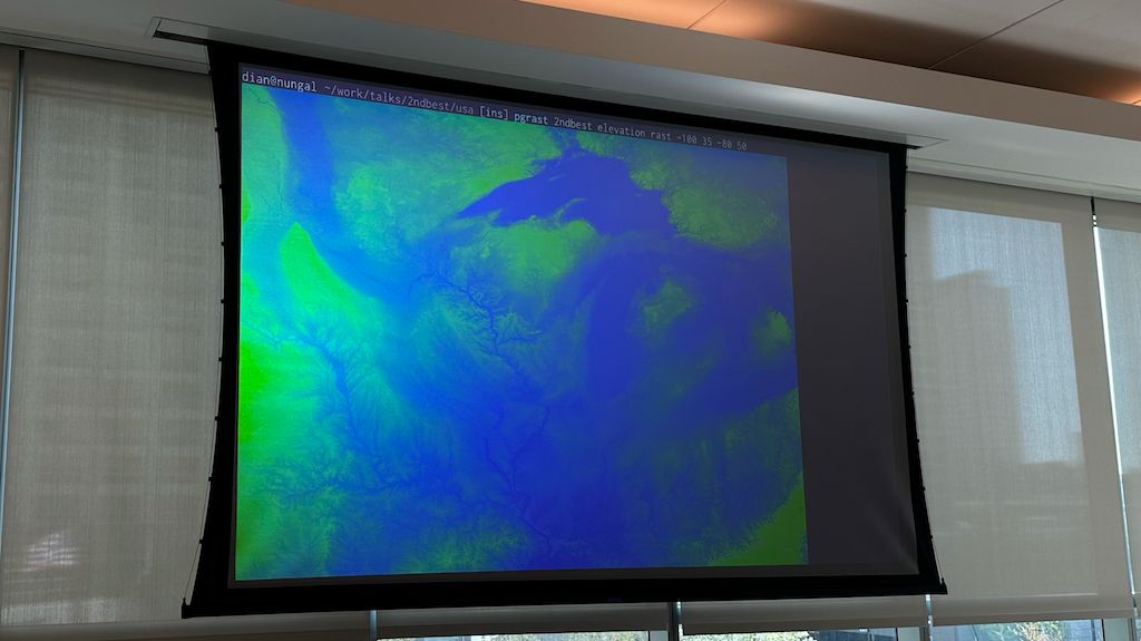 Dian's visualization of raster data stored in postgres directly in the terminal