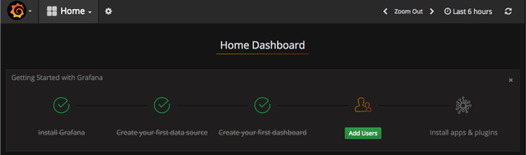 example of grafana home dashboard