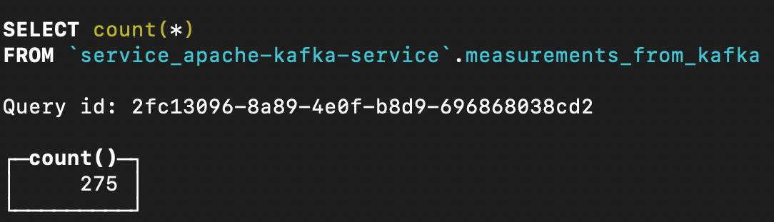 selecting items directly from the connecting table terminal output