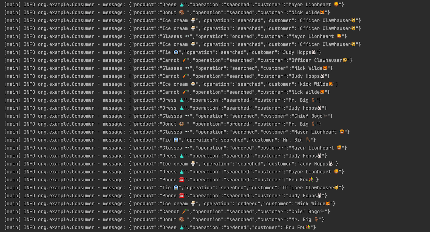 Screenshot showing consumer polling and printing out data