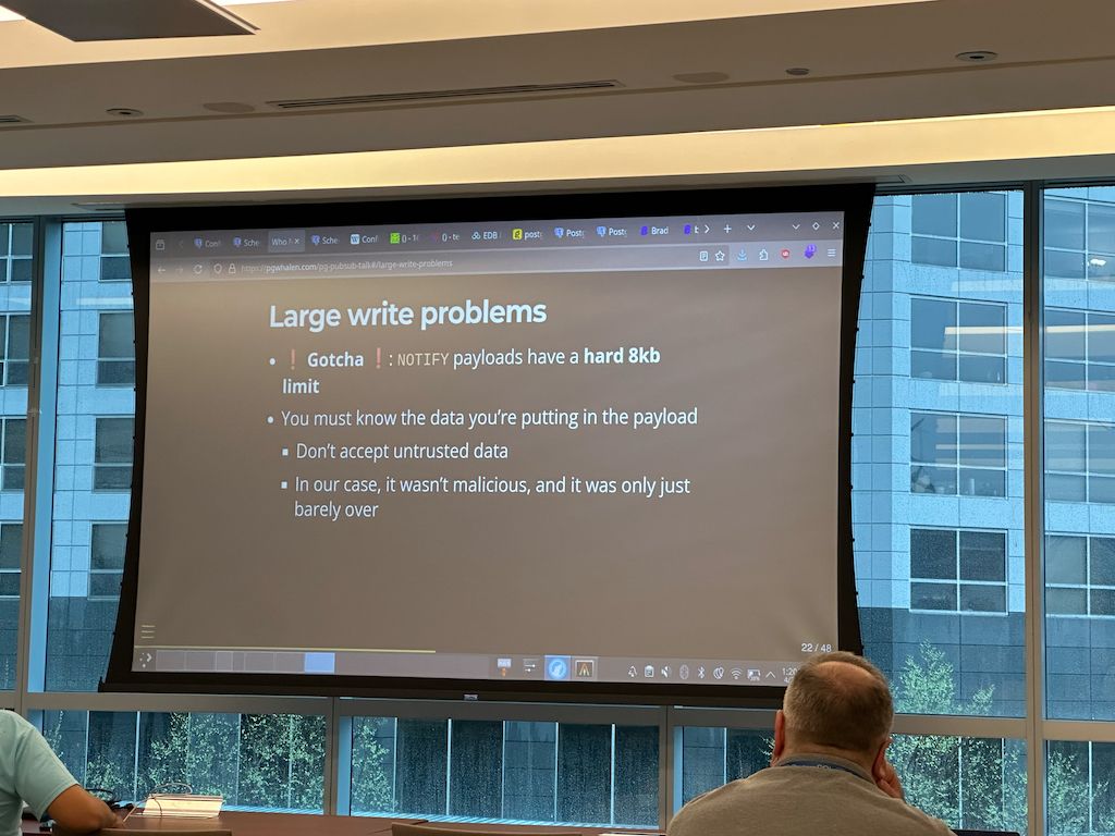 slide from john's presentation showing limits to pubsub systems