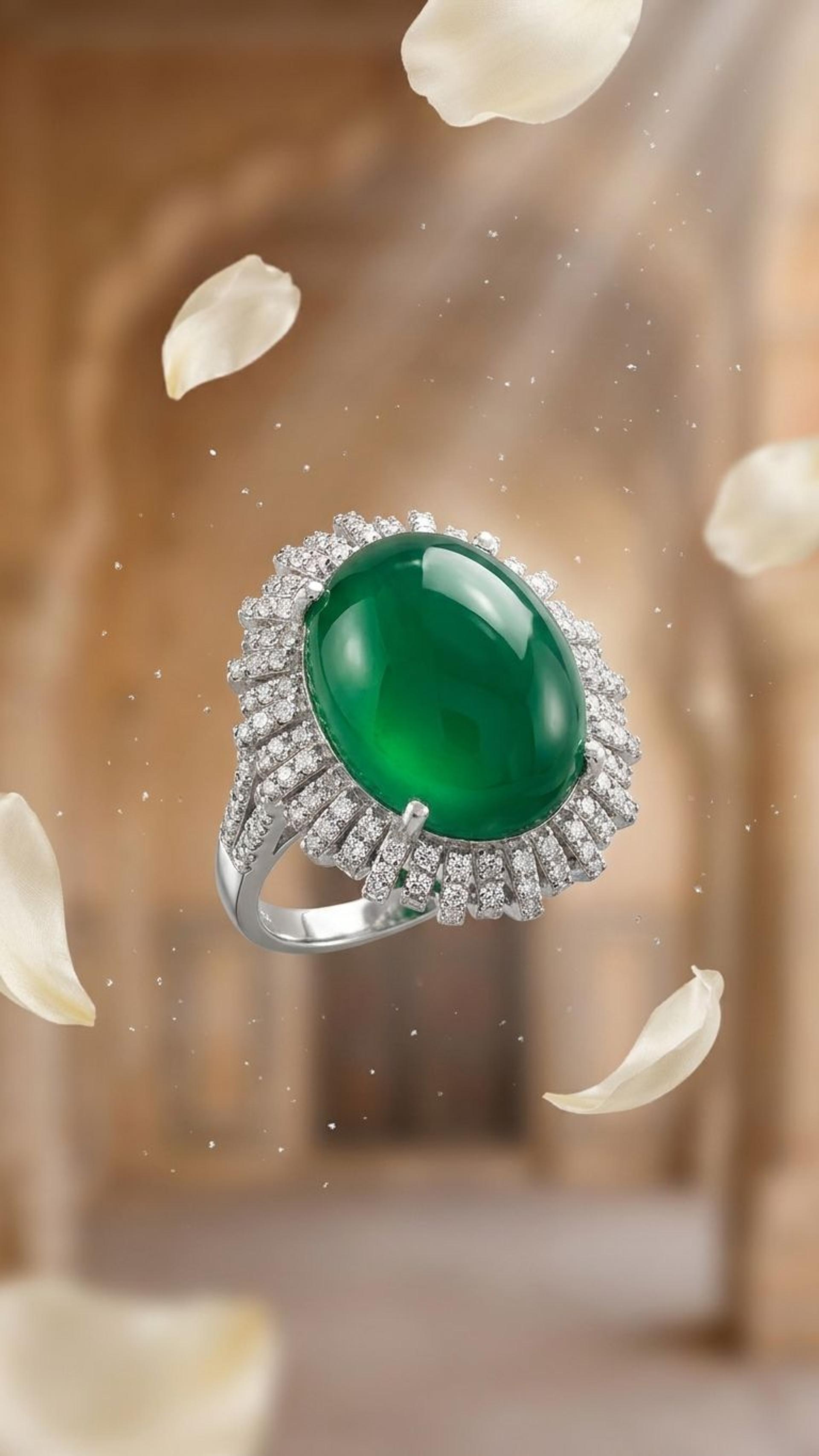 Emerald Ring view 2 — Rings in 92.5 Sterling Silver